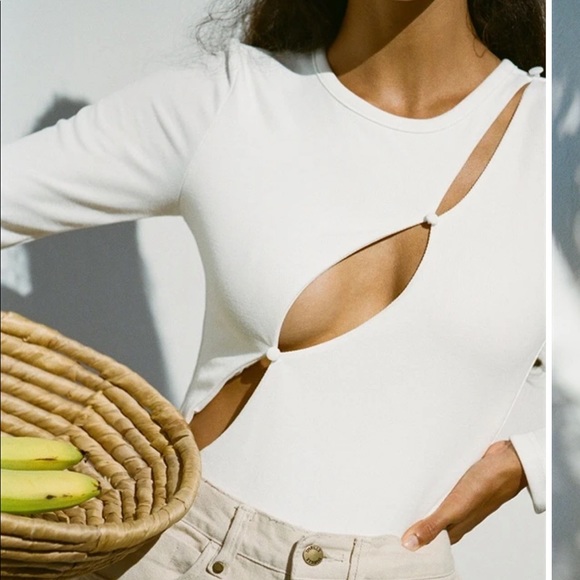 Sabo Skirt - White Bodysuit with Cut Outs - Picture 2 of 7